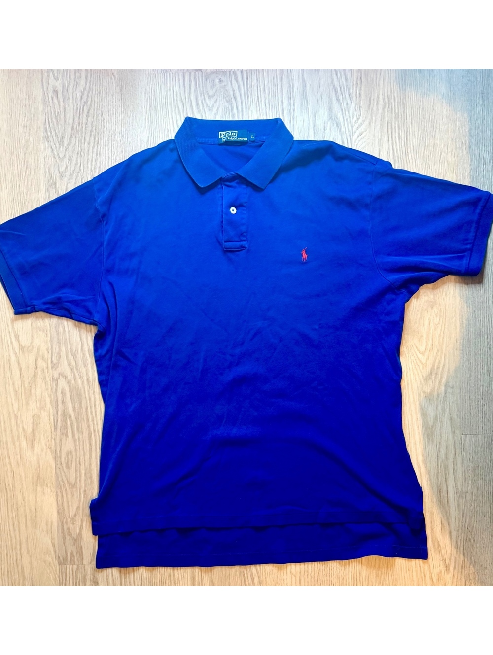 Vintage 90s Polo Ralph Lauren Men’s Polo Shirt Large Royal Blue Red Pony